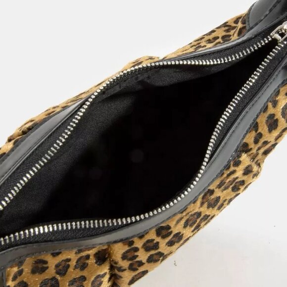 Fame Leopard Print Half Moon Shoulder Bag - Picture 4 of 5